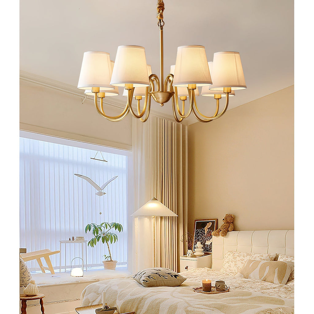 Stacey Chandelier en Tissu Traditionnel Vieilli - Neutralighting