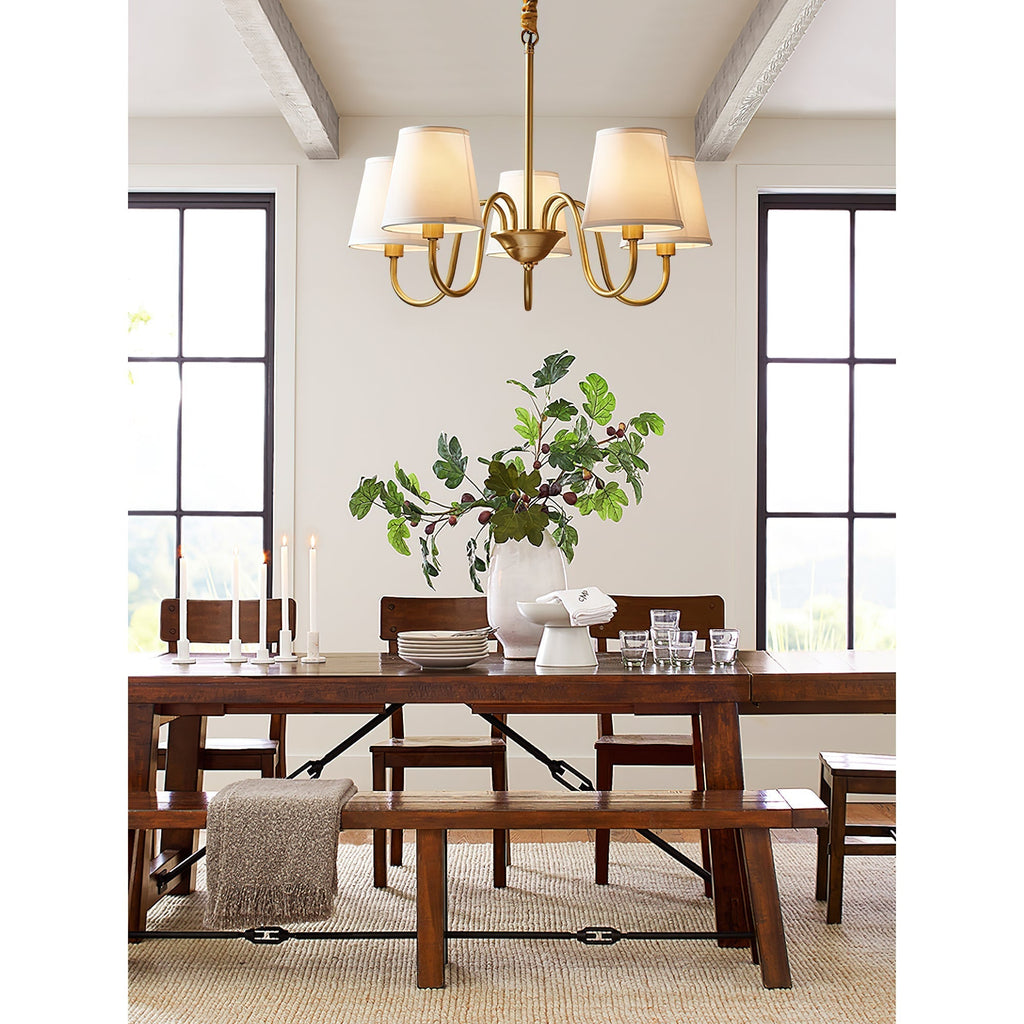 Stacey Chandelier en Tissu Traditionnel Vieilli - Neutralighting
