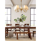 Stacey Chandelier en Tissu Traditionnel Vieilli - Neutralighting