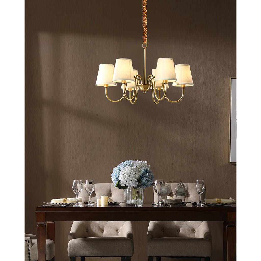 Stacey Chandelier en Tissu Traditionnel Vieilli - Neutralighting