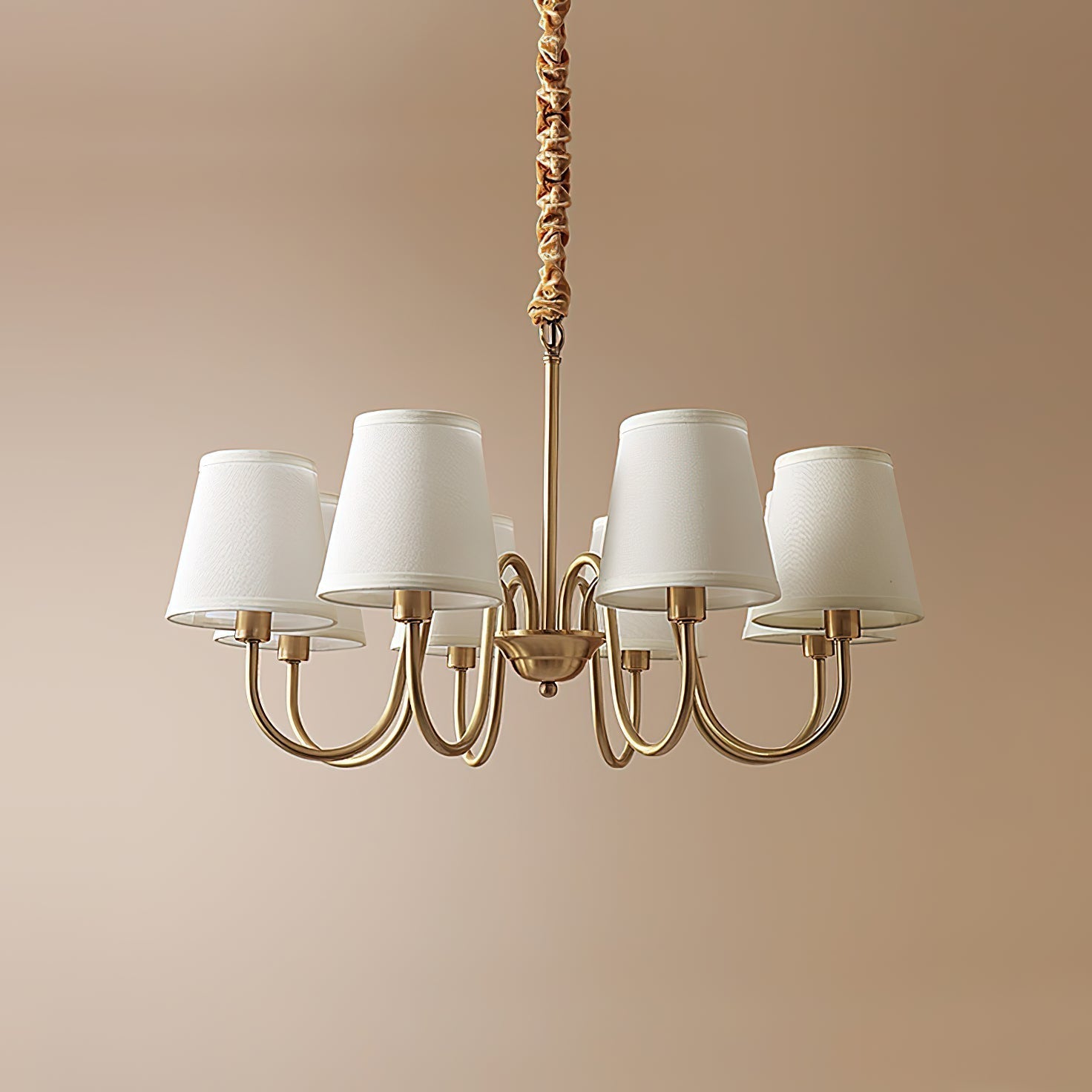 Stacey Chandelier en Tissu Traditionnel Vieilli - Neutralighting