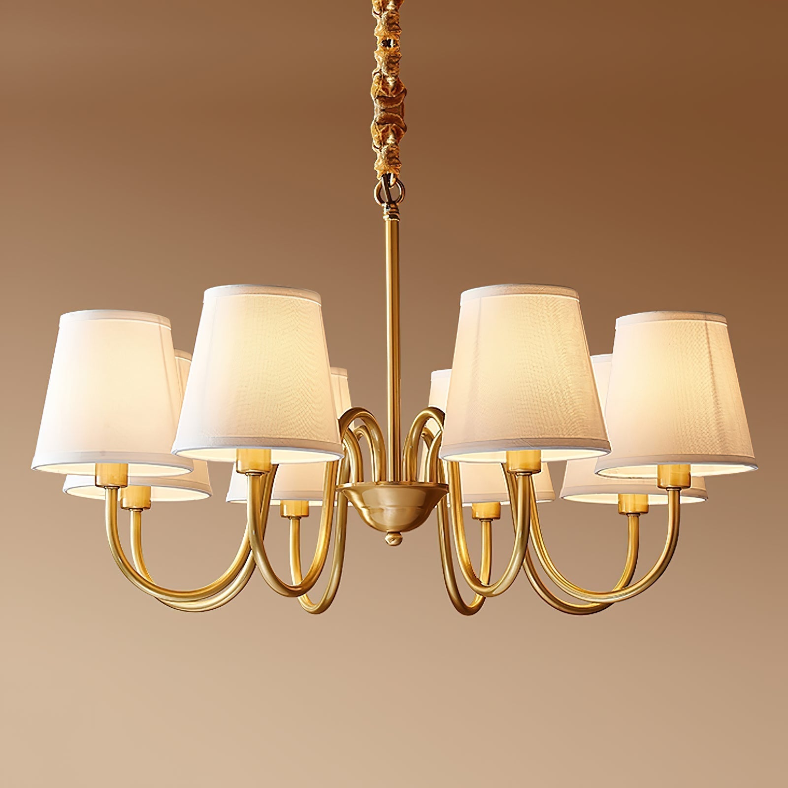 Stacey Chandelier en Tissu Traditionnel Vieilli - Neutralighting