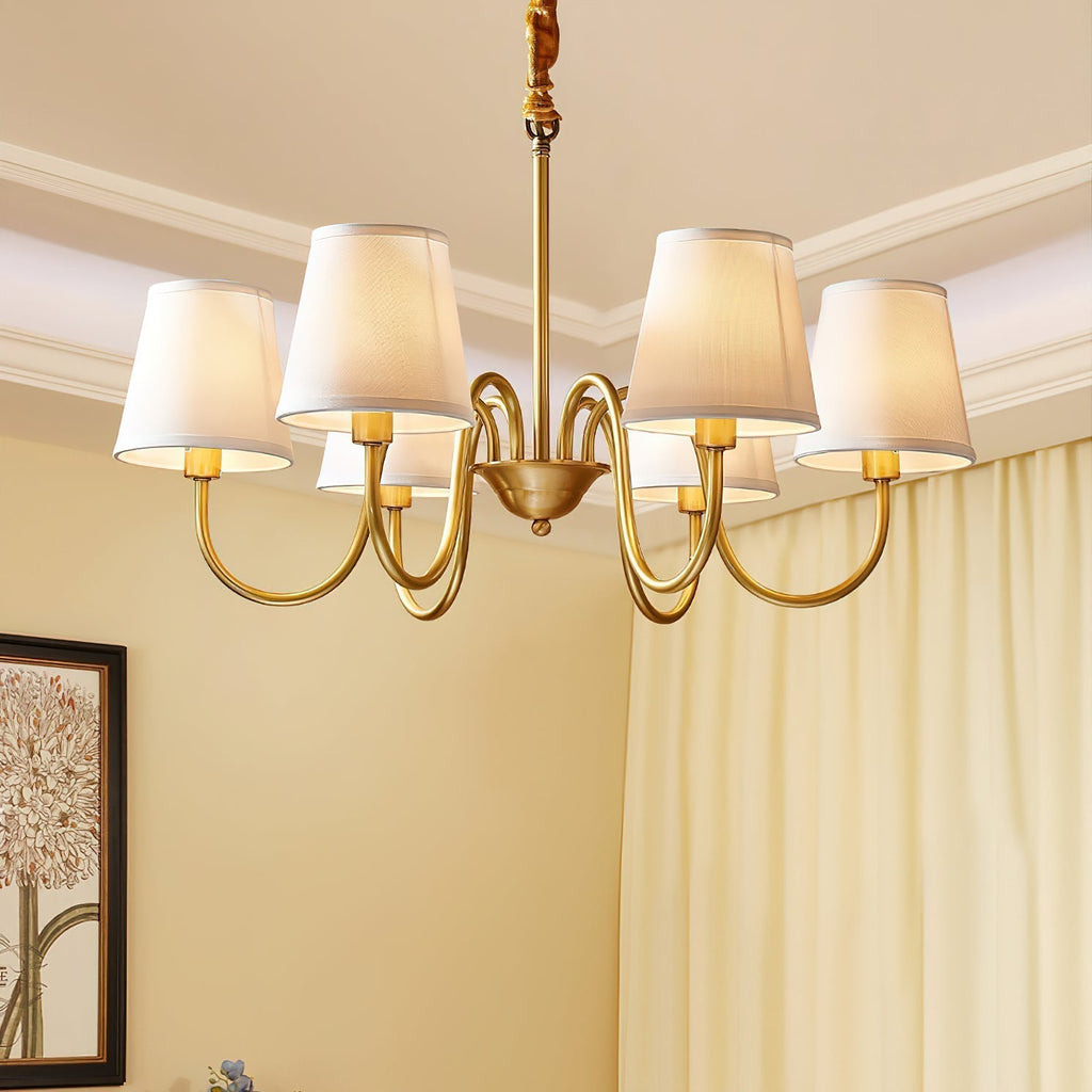Stacey Chandelier en Tissu Traditionnel Vieilli - Neutralighting