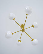 Solara Chandelier en Verre Décalé à 6 Lumières - Neutralighting