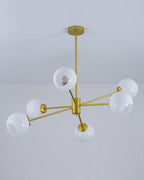 Solara Chandelier en Verre Décalé à 6 Lumières - Neutralighting