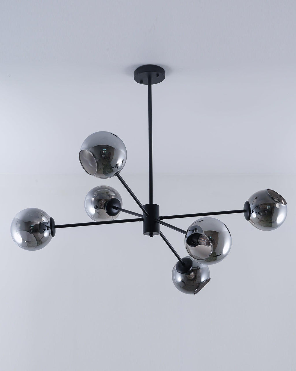 Solara Chandelier en Verre Décalé à 6 Lumières - Neutralighting