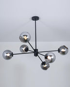 Solara Chandelier en Verre Décalé à 6 Lumières - Neutralighting