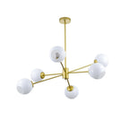 Solara Chandelier en Verre Décalé à 6 Lumières - Neutralighting