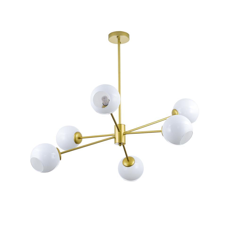 Solara Chandelier en Verre Décalé à 6 Lumières - Neutralighting