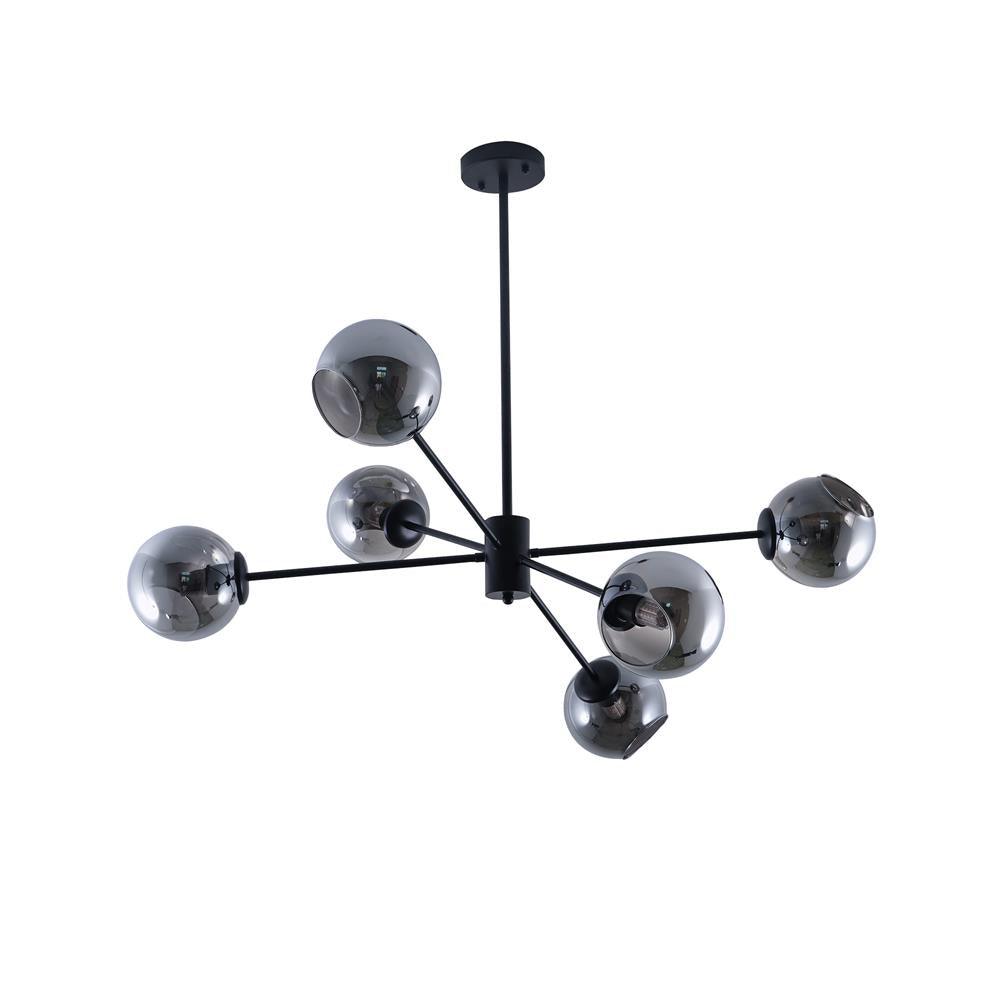 Solara Chandelier en Verre Décalé à 6 Lumières - Neutralighting