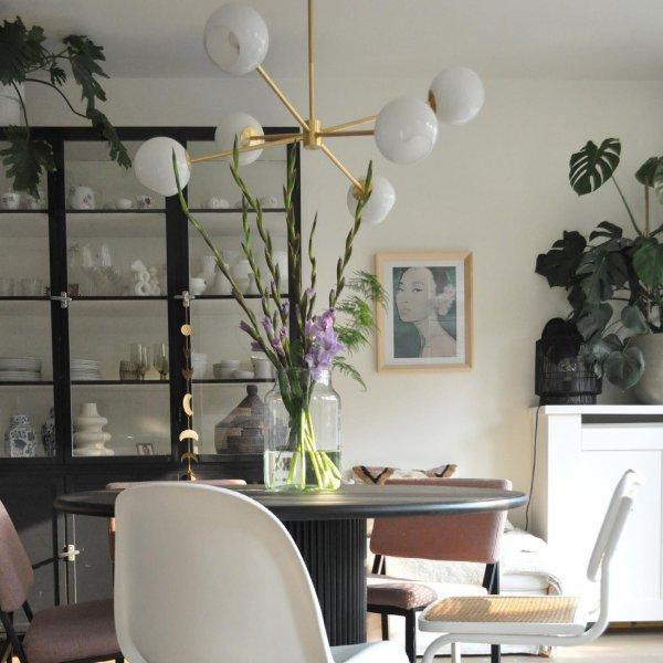 Solara Chandelier en Verre Décalé à 6 Lumières - Neutralighting