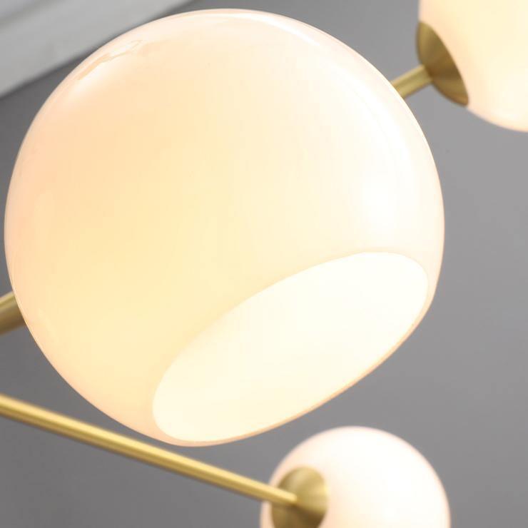 Solara Chandelier en Verre Décalé à 6 Lumières - Neutralighting