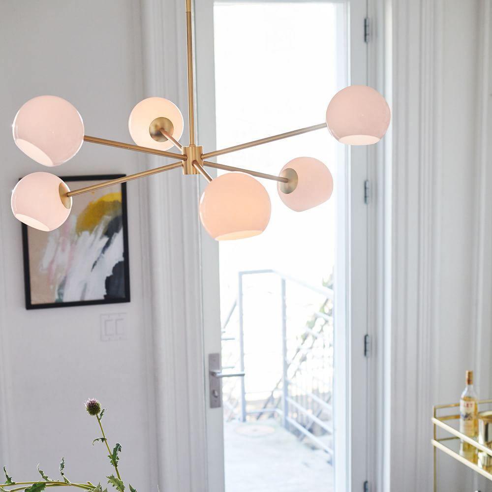 Solara Chandelier en Verre Décalé à 6 Lumières - Neutralighting