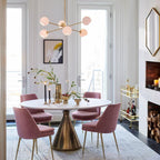 Solara Chandelier en Verre Décalé à 6 Lumières - Neutralighting