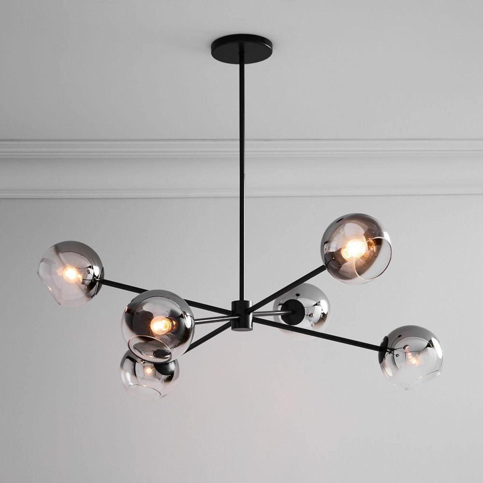 Solara Chandelier en Verre Décalé à 6 Lumières - Neutralighting
