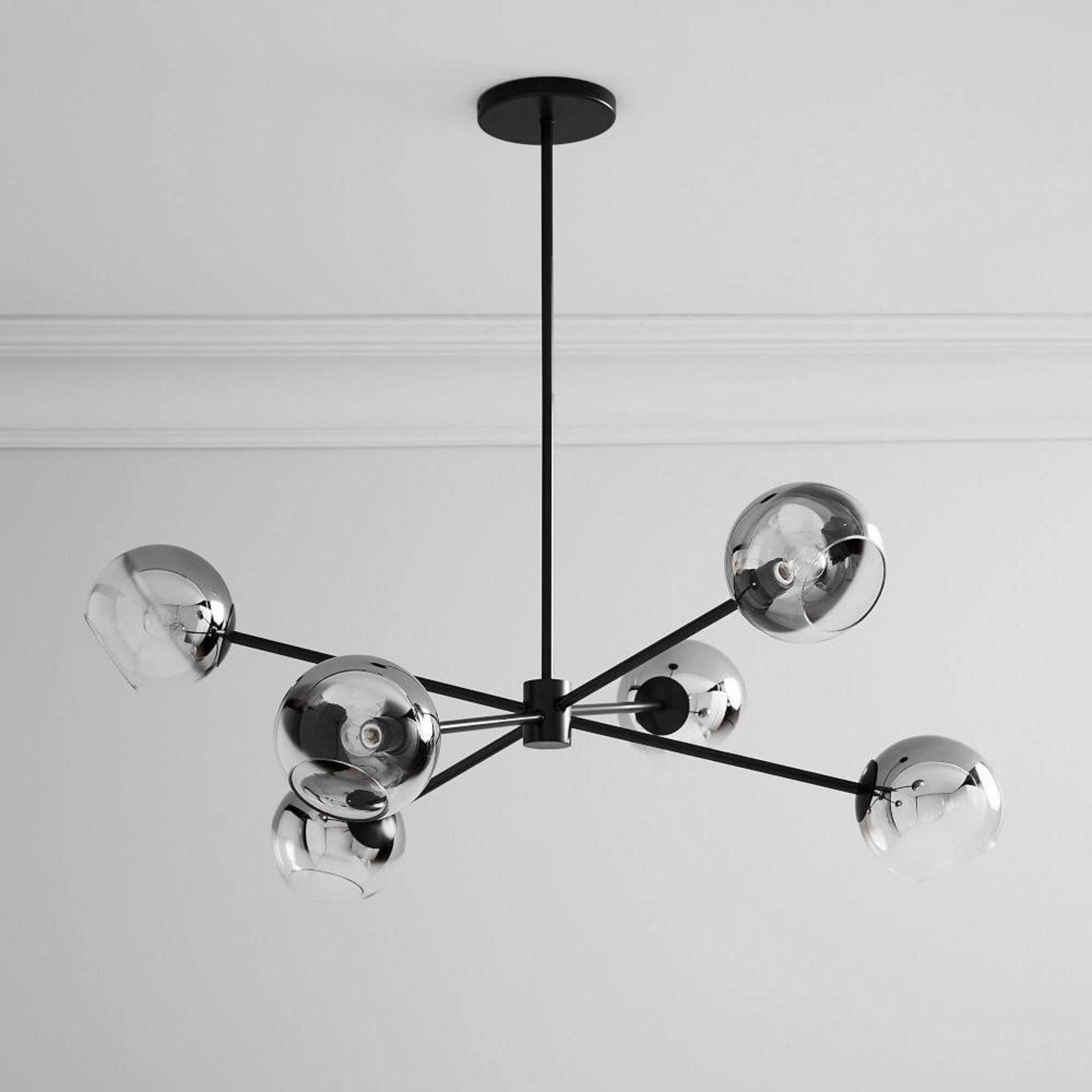 Solara Chandelier en Verre Décalé à 6 Lumières - Neutralighting
