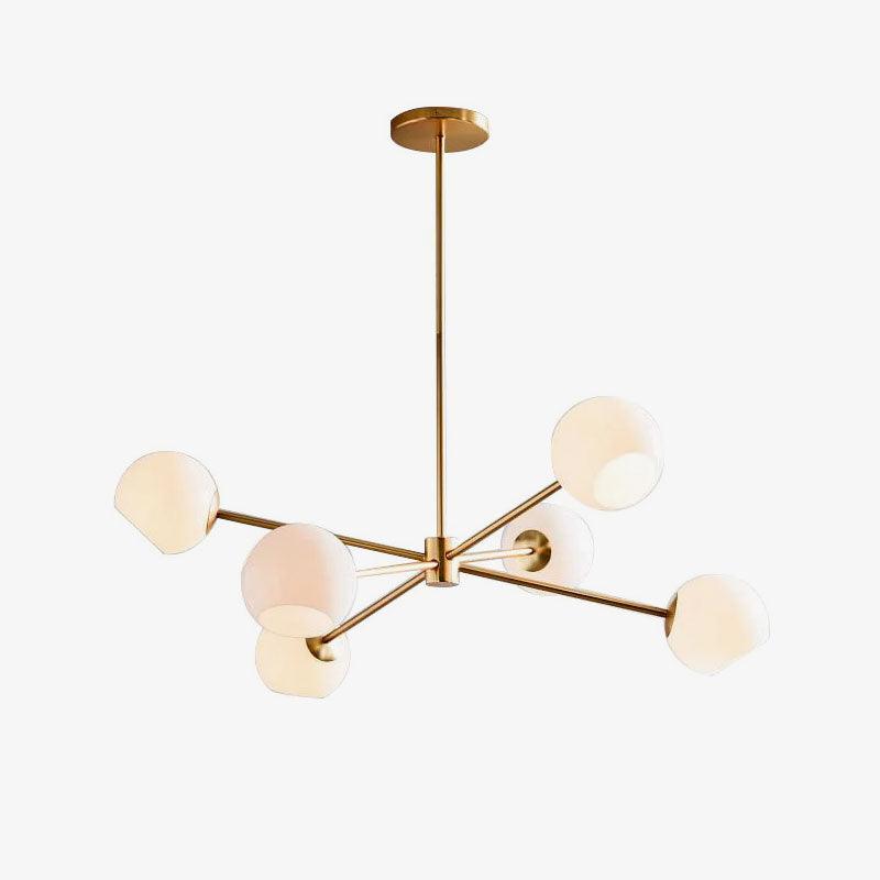 Solara Chandelier en Verre Décalé à 6 Lumières - Neutralighting