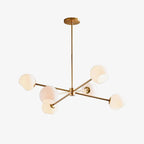 Solara Chandelier en Verre Décalé à 6 Lumières - Neutralighting