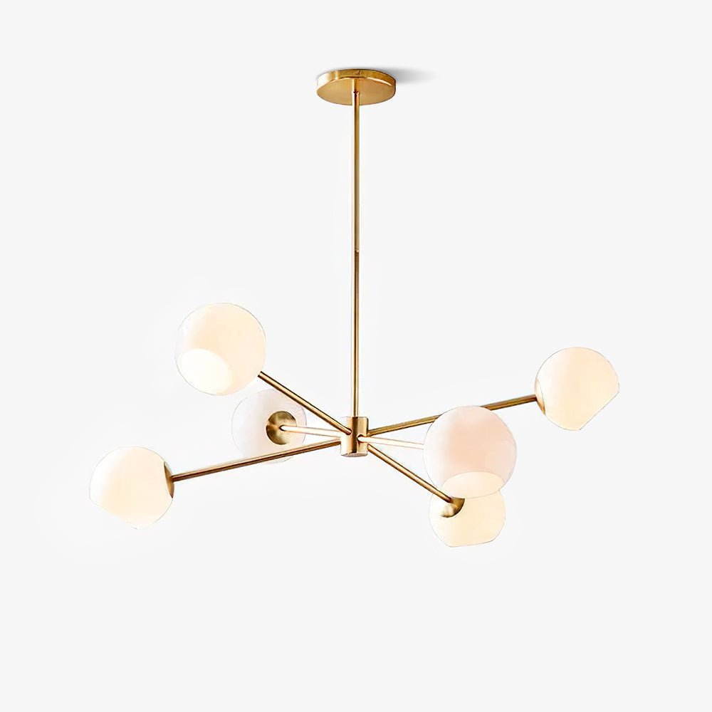 Solara Chandelier en Verre Décalé à 6 Lumières - Neutralighting