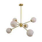 Solara Chandelier en Verre Décalé à 6 Lumières - Neutralighting