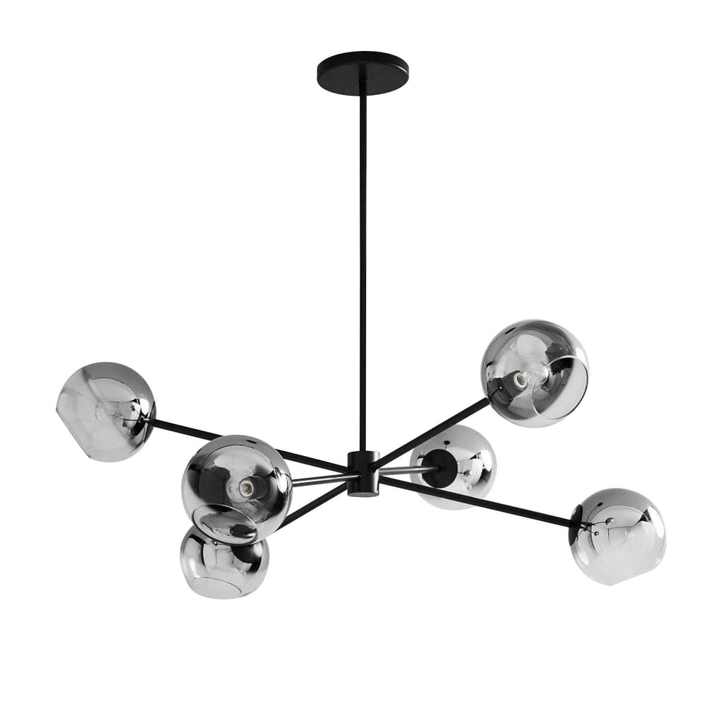Solara Chandelier en Verre Décalé à 6 Lumières - Neutralighting