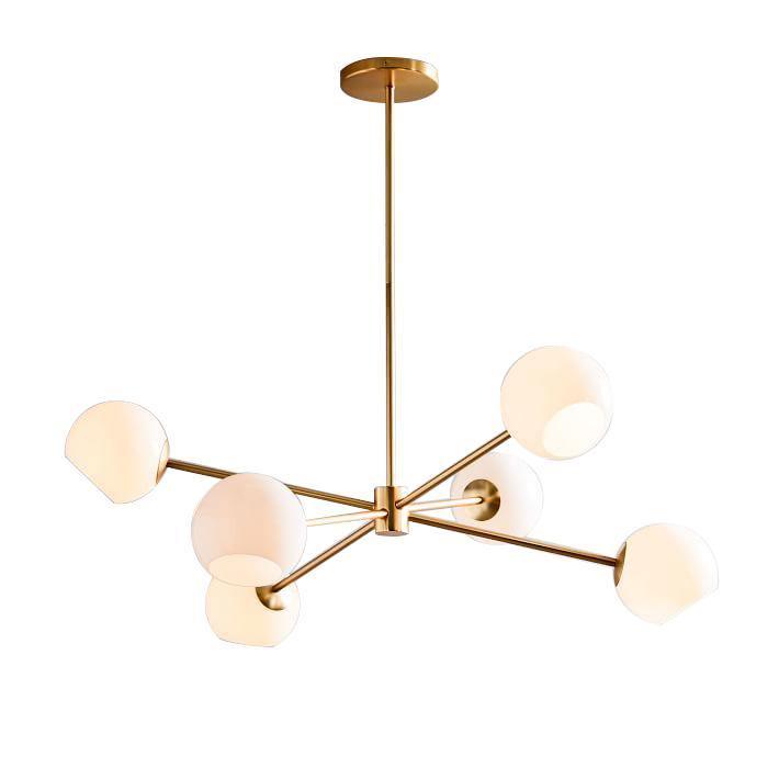 Solara Chandelier en Verre Décalé à 6 Lumières - Neutralighting