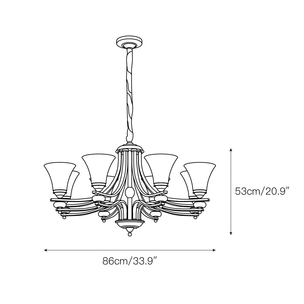 Cizorila Postmodern Luxe Laiton Verre Lustre - Neutralighting