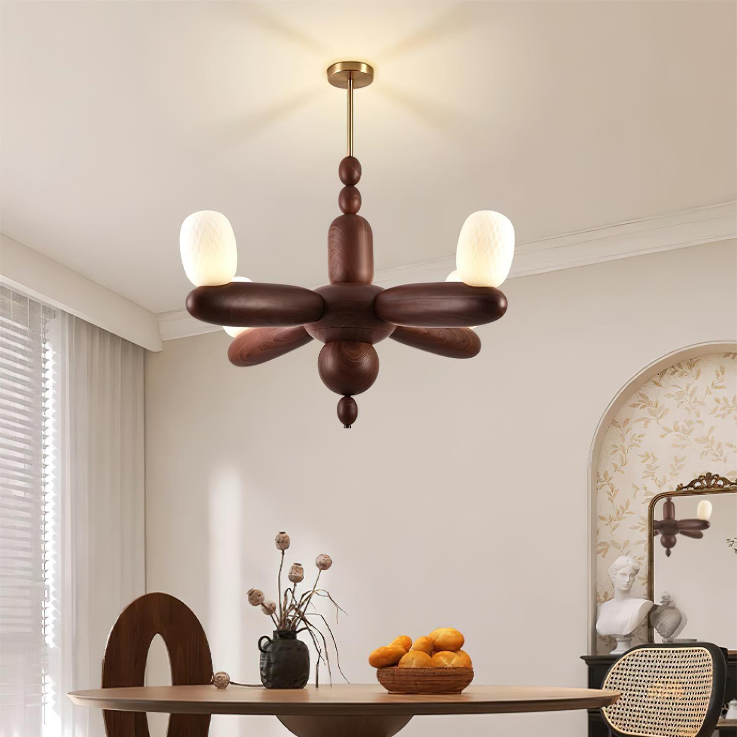 Stanza Lustre Bras Courbés en Bois - Neutralighting