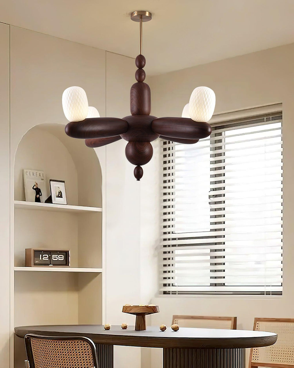 Stanza Lustre Bras Courbés en Bois - Neutralighting