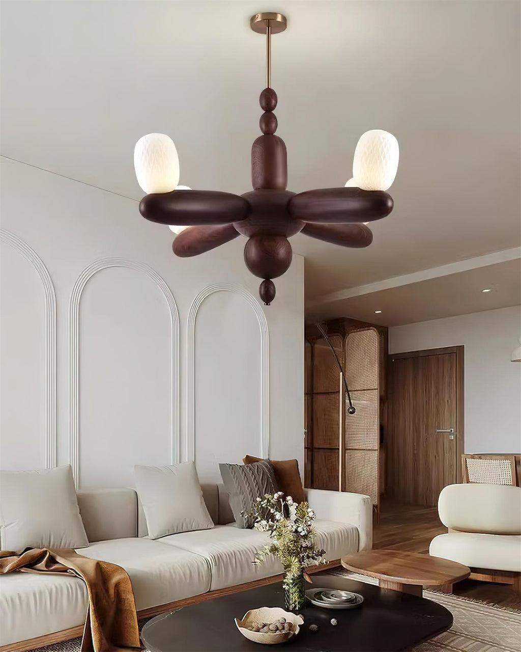 Stanza Lustre Bras Courbés en Bois - Neutralighting