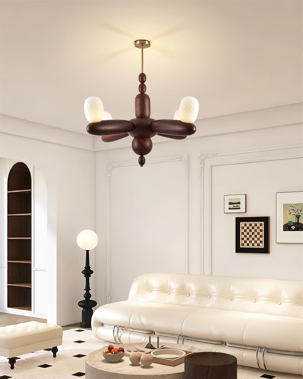 Stanza Lustre Bras Courbés en Bois - Neutralighting