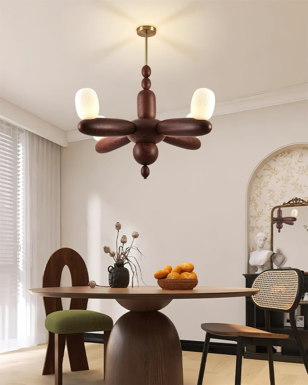 Stanza Lustre Bras Courbés en Bois - Neutralighting