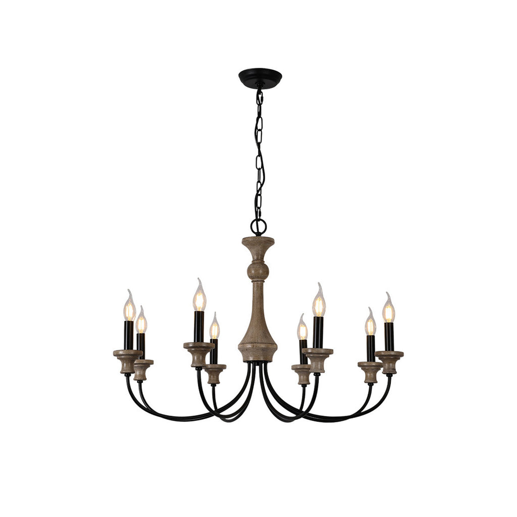 Zatheora Ancien Poussière D'étoiles Bois Métal Lustre - Neutralighting
