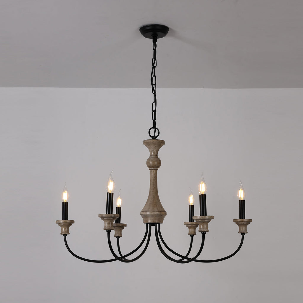 Zatheora Ancien Poussière D'étoiles Bois Métal Lustre - Neutralighting