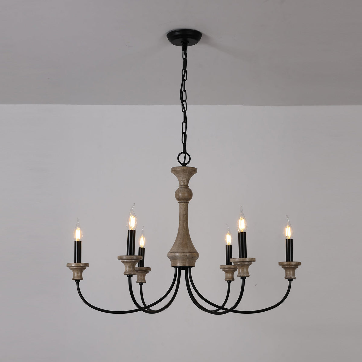 Zatheora Ancien Poussière D'étoiles Bois Métal Lustre - Neutralighting