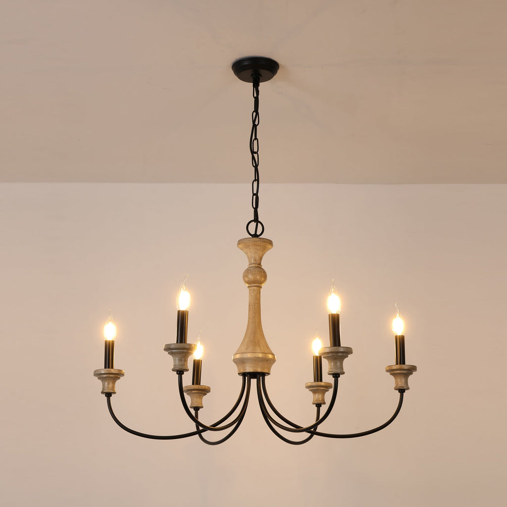 Zatheora Ancien Poussière D'étoiles Bois Métal Lustre - Neutralighting
