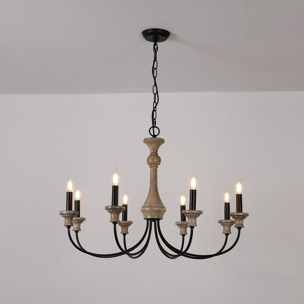 Zatheora Ancien Poussière D'étoiles Bois Métal Lustre - Neutralighting