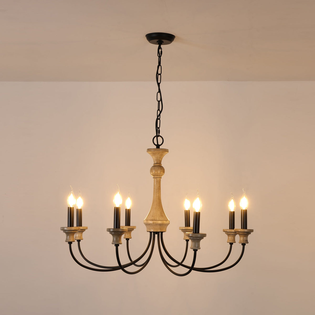 Zatheora Ancien Poussière D'étoiles Bois Métal Lustre - Neutralighting