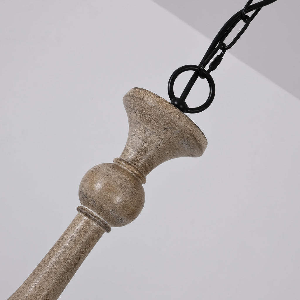 Zatheora Ancien Poussière D'étoiles Bois Métal Lustre - Neutralighting