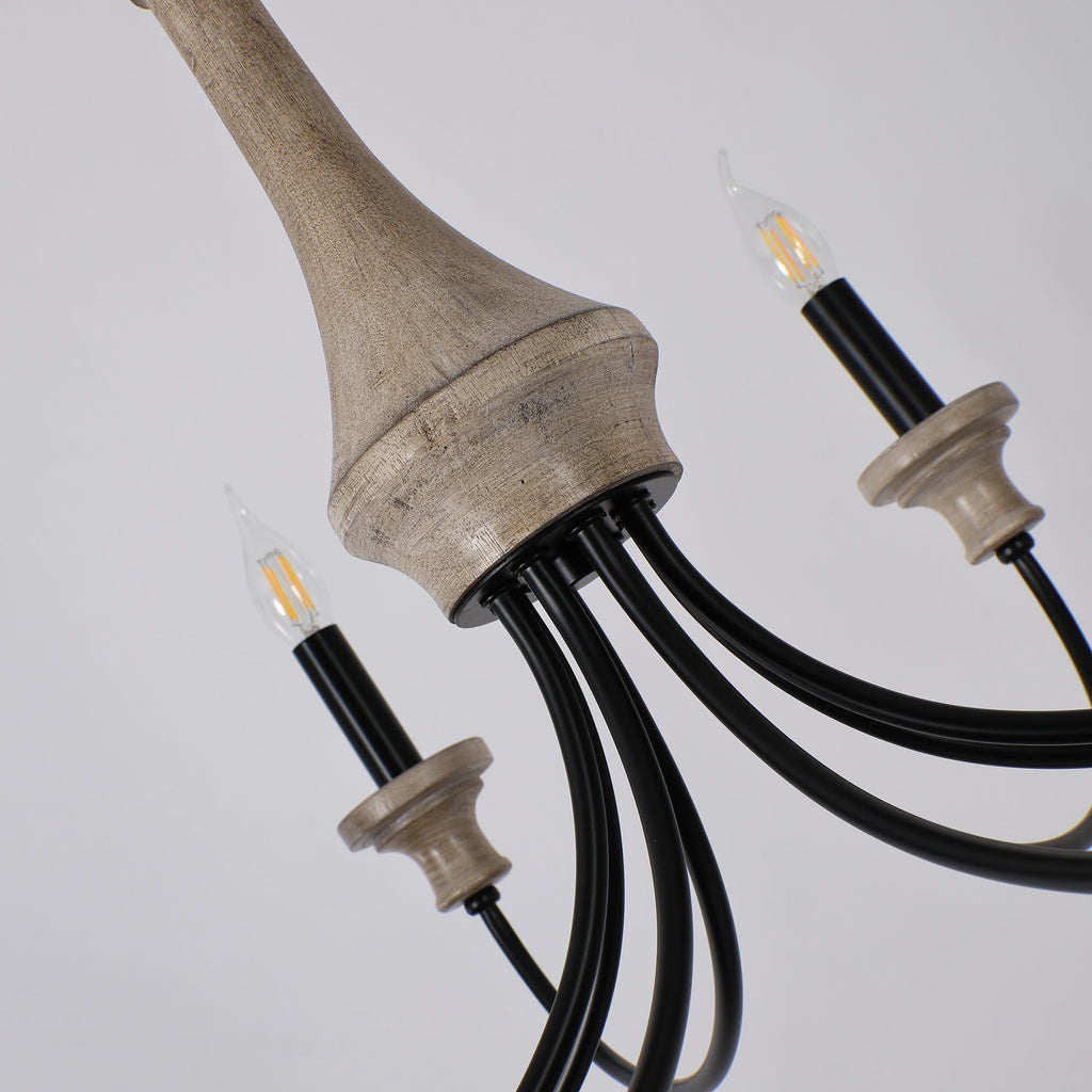 Zatheora Ancien Poussière D'étoiles Bois Métal Lustre - Neutralighting