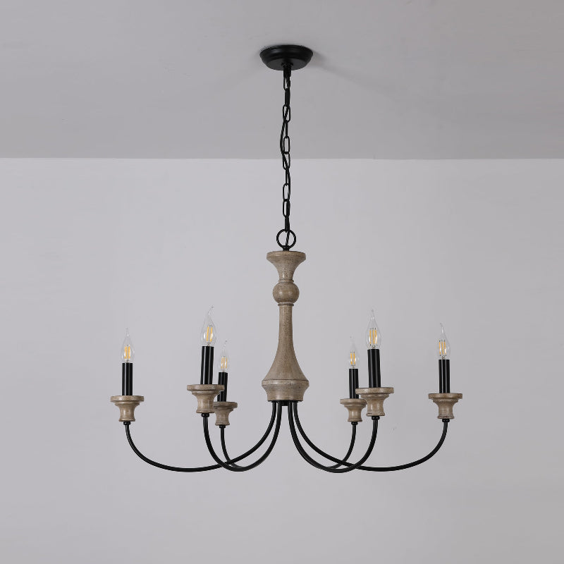 Zatheora Ancien Poussière D'étoiles Bois Métal Lustre - Neutralighting