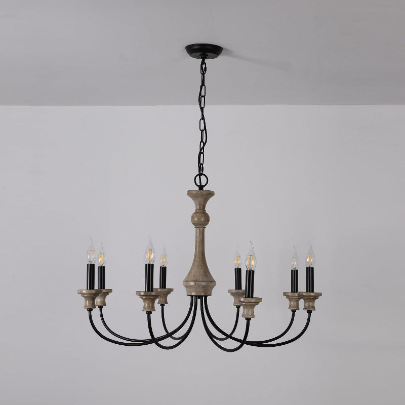 Zatheora Ancien Poussière D'étoiles Bois Métal Lustre - Neutralighting