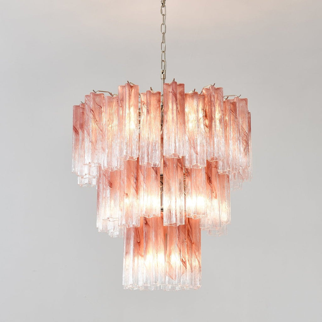 Aurora Lustre en Verre Rose Moderne - Neutralighting