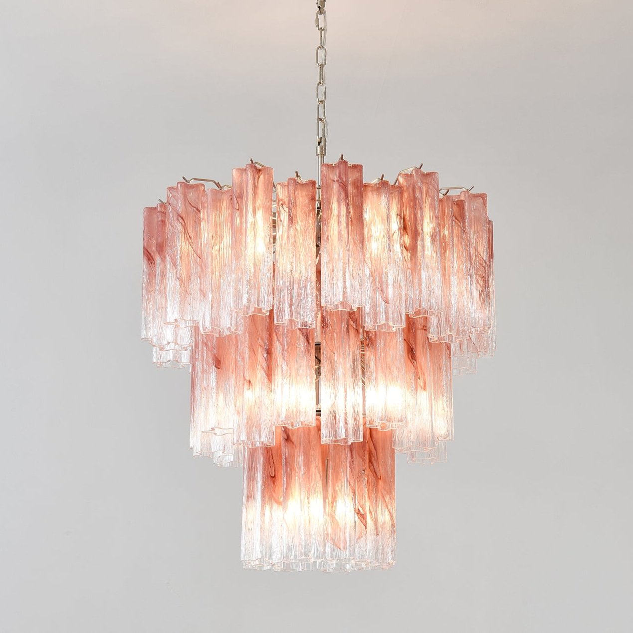 Aurora Lustre en Verre Rose Moderne - Neutralighting
