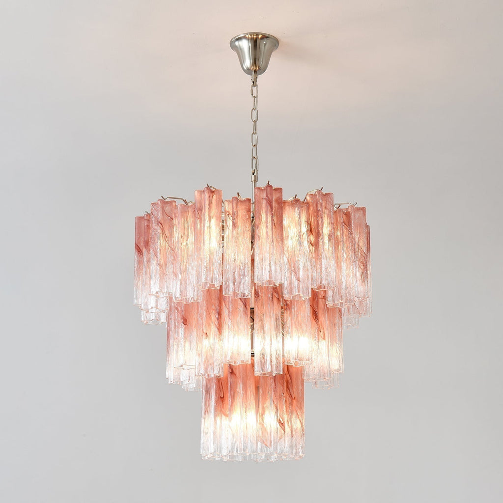 Aurora Lustre en Verre Rose Moderne - Neutralighting
