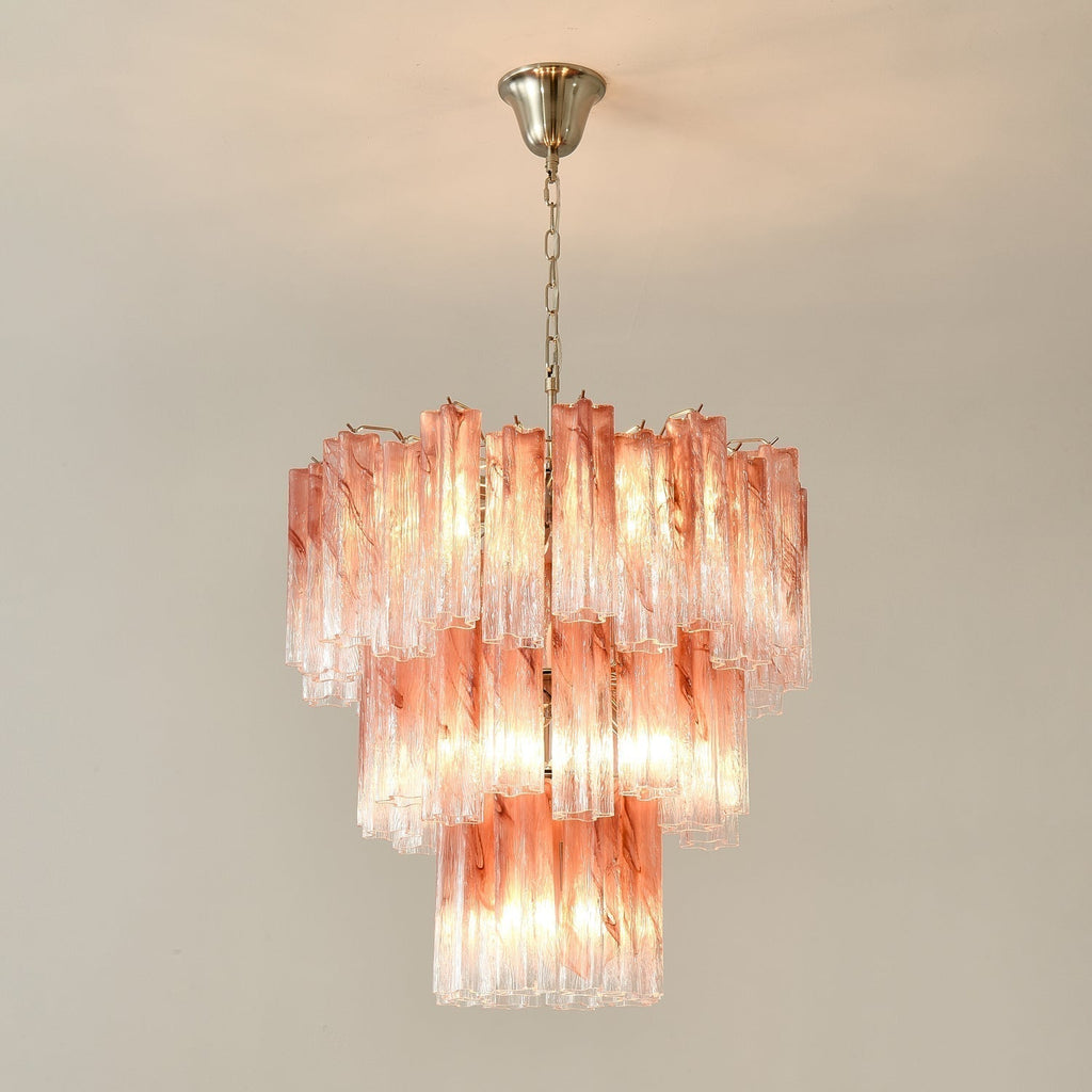 Aurora Lustre en Verre Rose Moderne - Neutralighting