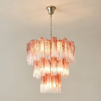Aurora Lustre en Verre Rose Moderne - Neutralighting