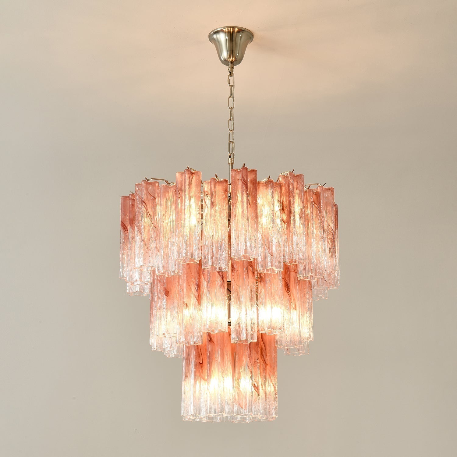 Aurora Lustre en Verre Rose Moderne - Neutralighting
