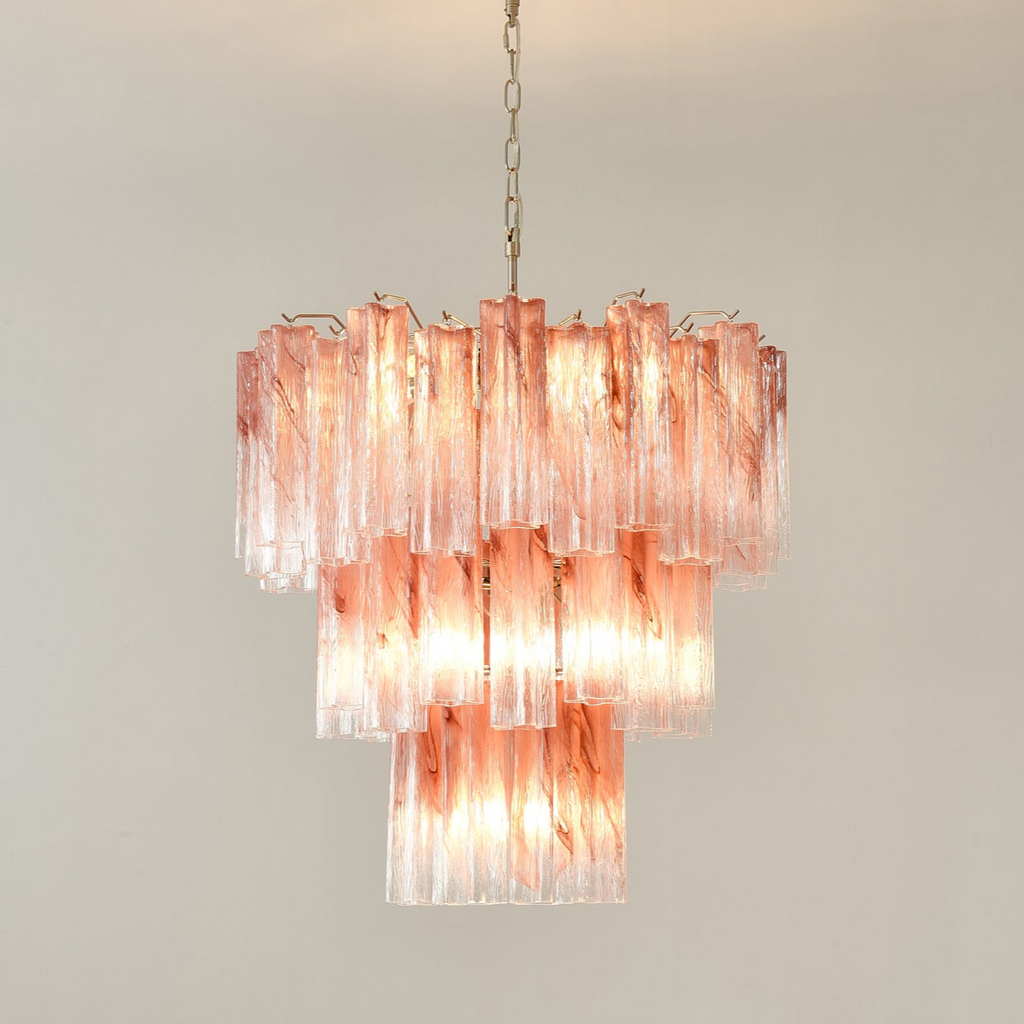 Aurora Lustre en Verre Rose Moderne - Neutralighting