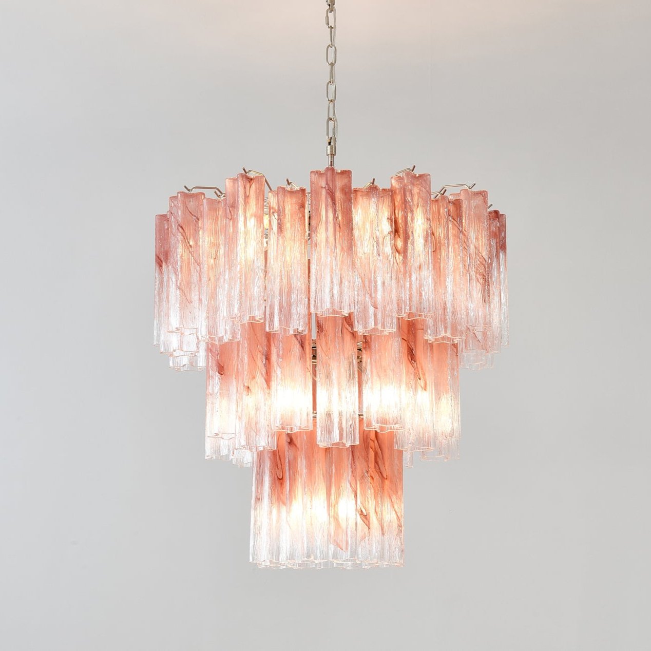 Aurora Lustre en Verre Rose Moderne - Neutralighting